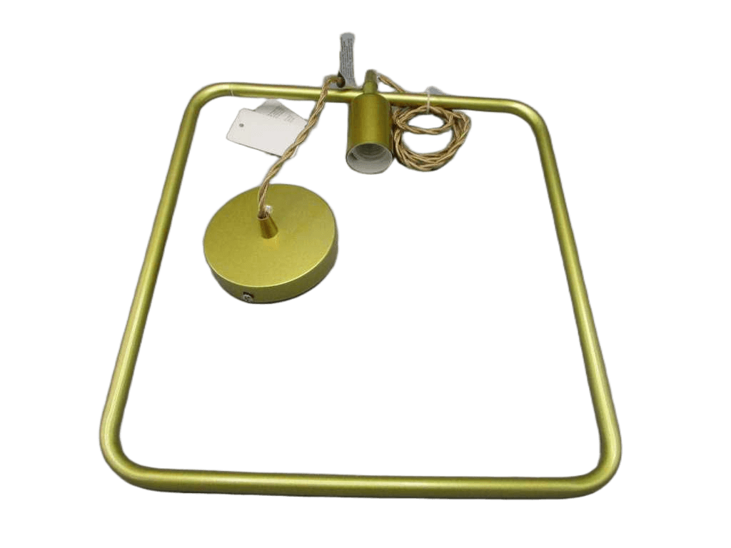 Lamp Shade: 36x36cm, Wire Length: 150cm Base Size: Dia 10cmgolden Coating Round Ring Pedant Lamp No Bulb Brown Box E27 Bulb 1cl=