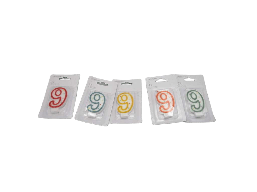 Candle Numeral 9 Height 7.3 Cm