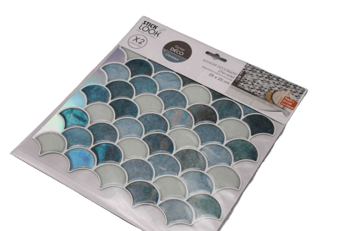 Sticker Caro Wave Blue 25x25