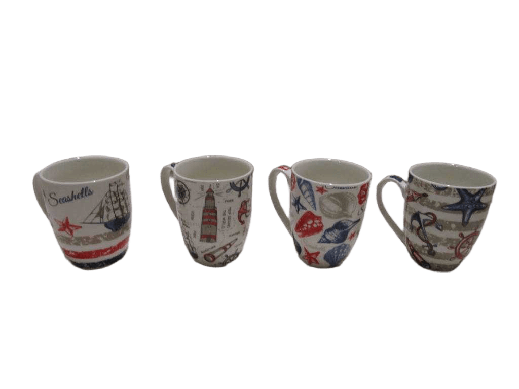 Mug Cup-Seashell 350cc4 Color Ass