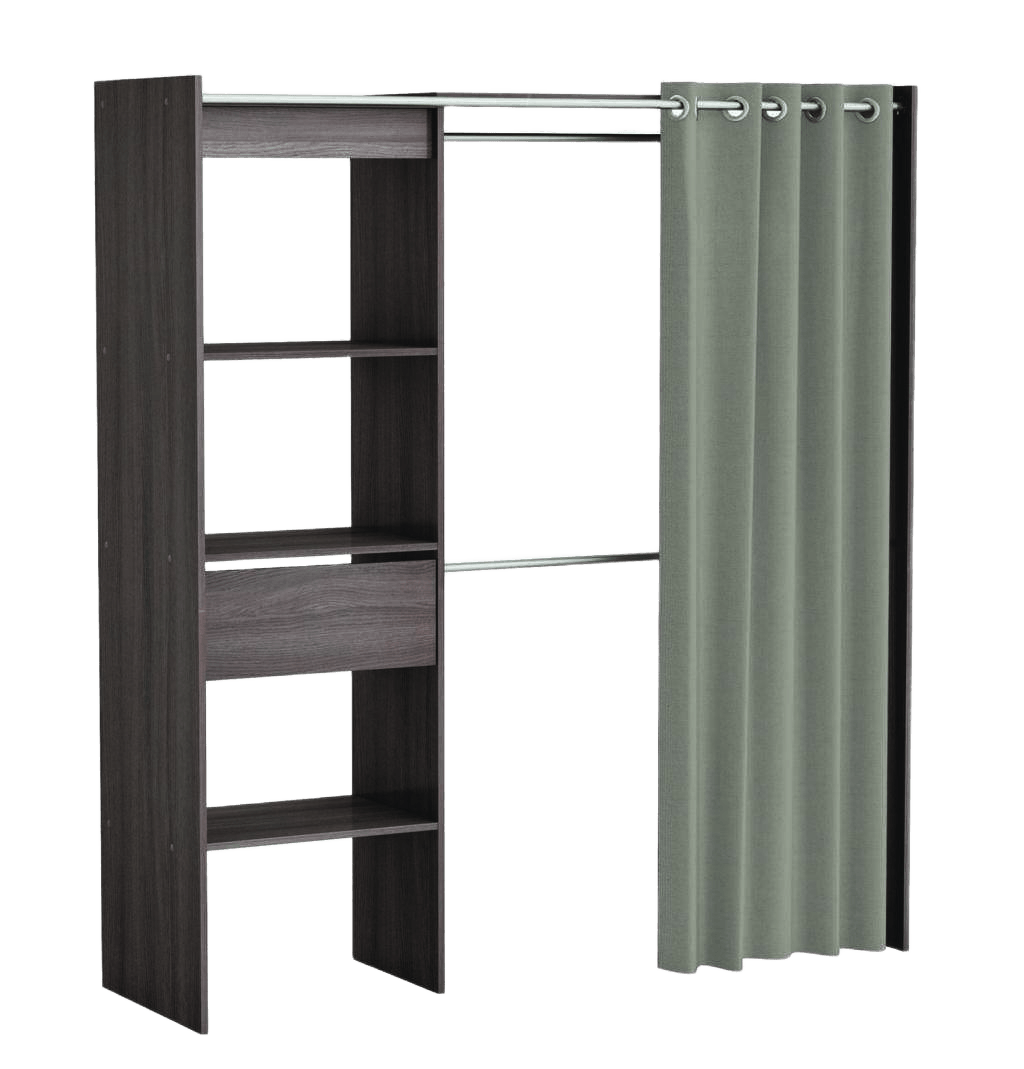 Cupboard Kit With Curtain And Drawer 114-168x187x50cm Ca1
