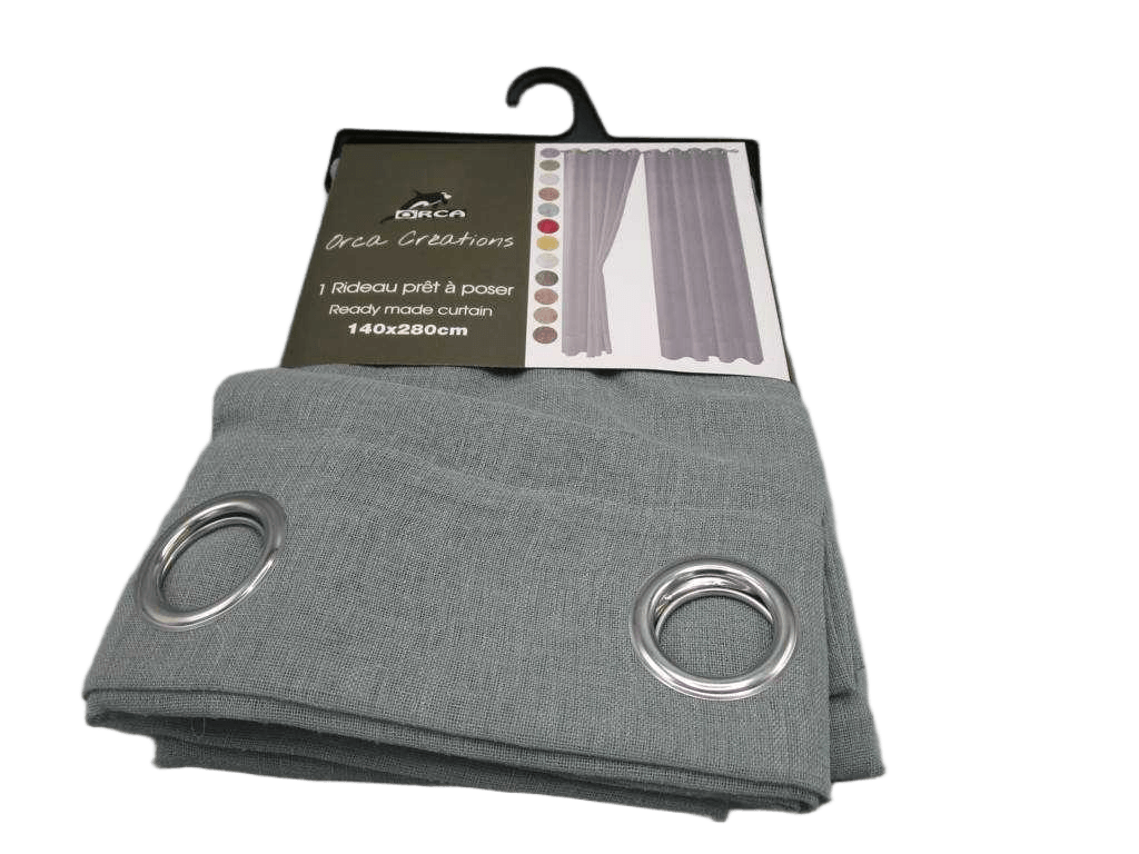 Curtain 140x280 Cm 100% Polyester 8 Ring 140gsm With Packing Hanger