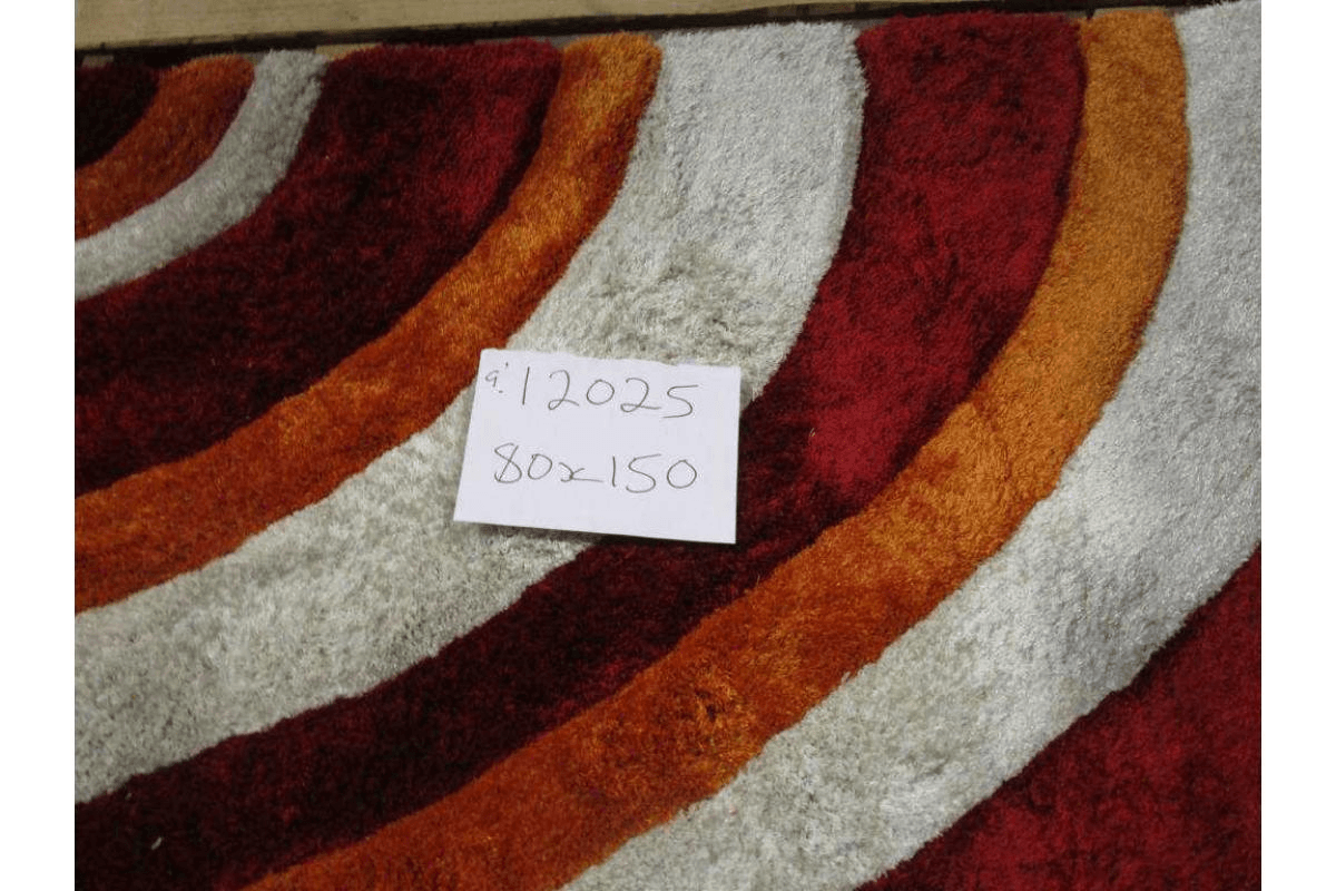 Carpet Polyester Soft & Silk Shaggy 3d Red Yellow Beige
