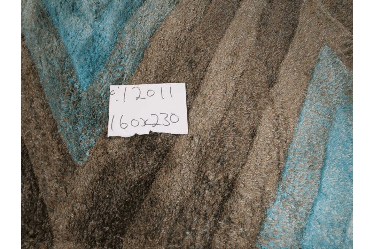 Carpet Polyester Soft & Silk Shaggy 3d Brown Turqouise