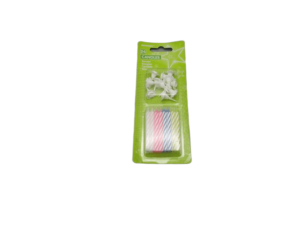 Candle 24 Spiral With 12 Holders 4-Colour Assorted Height 6.3 Cm
