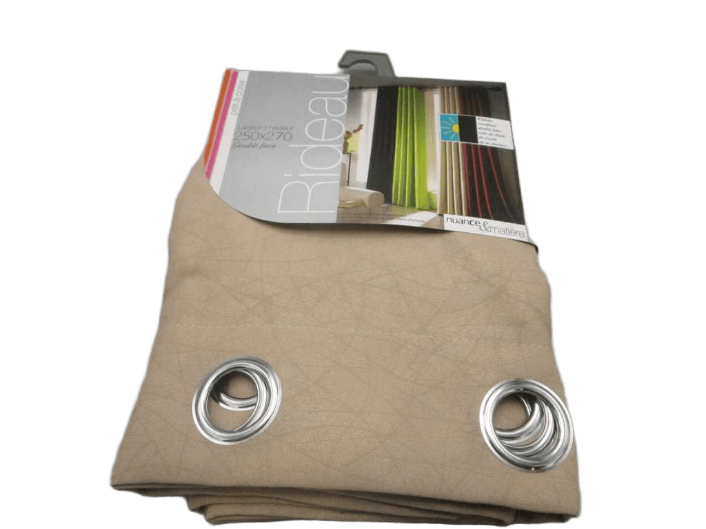 Curtain 250*270, Black-Out 8 Rings Silver 210gsm5 Coffee