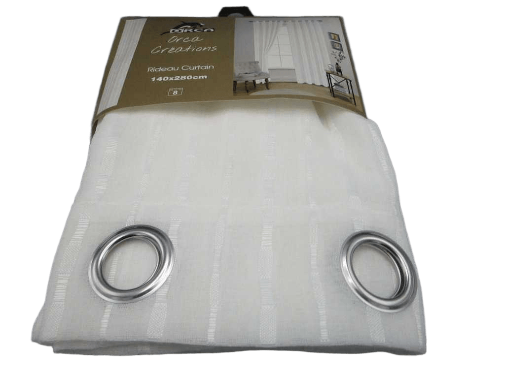 Curtain 140x280 Cm 100% Polyester 8 Ring 125gsm With Packing Hanger