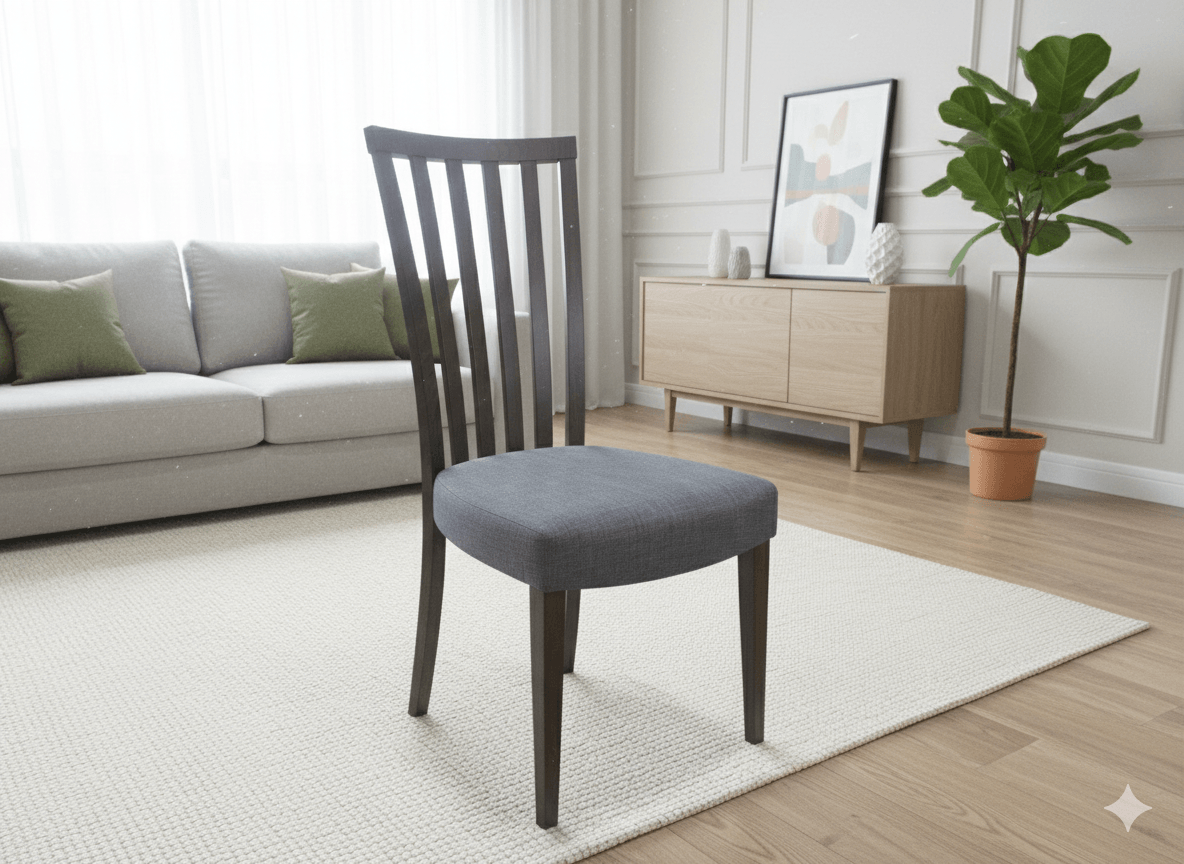 Chair Solid Wood Structure Clr:burn Beech/ Charcoal Ref:cb-3820ybh (1c/2cl)
