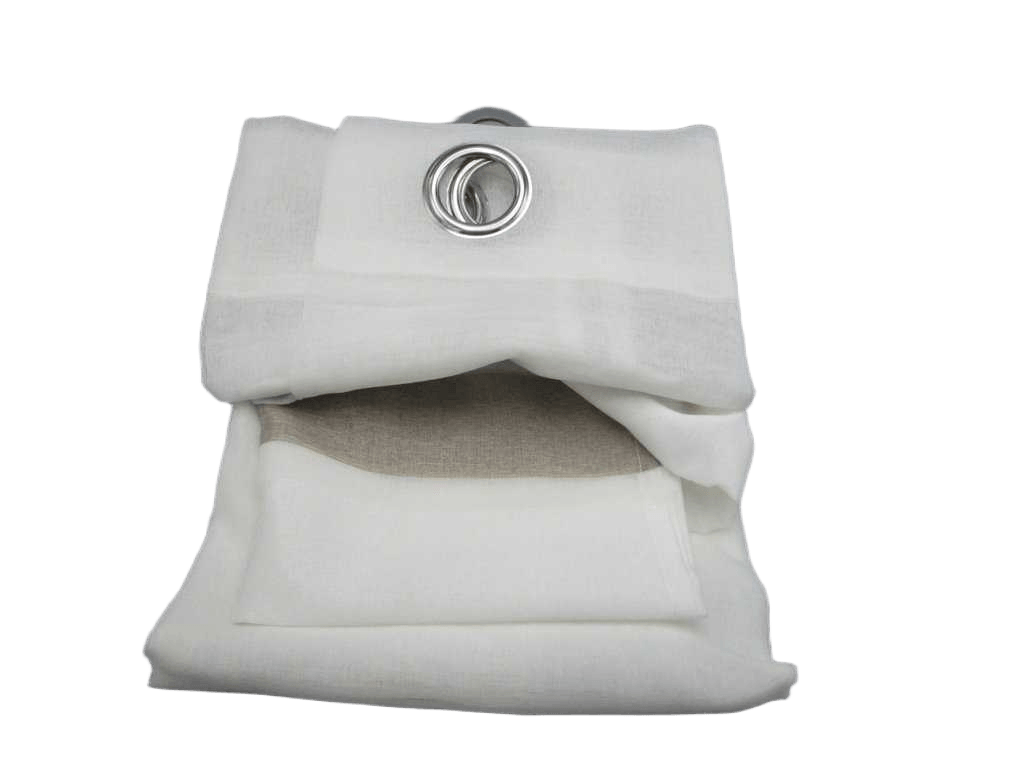 Curtain Yarn Dyed Voile Window Curtain 8 Rings 100% Polyester 95gsm 43x28x23