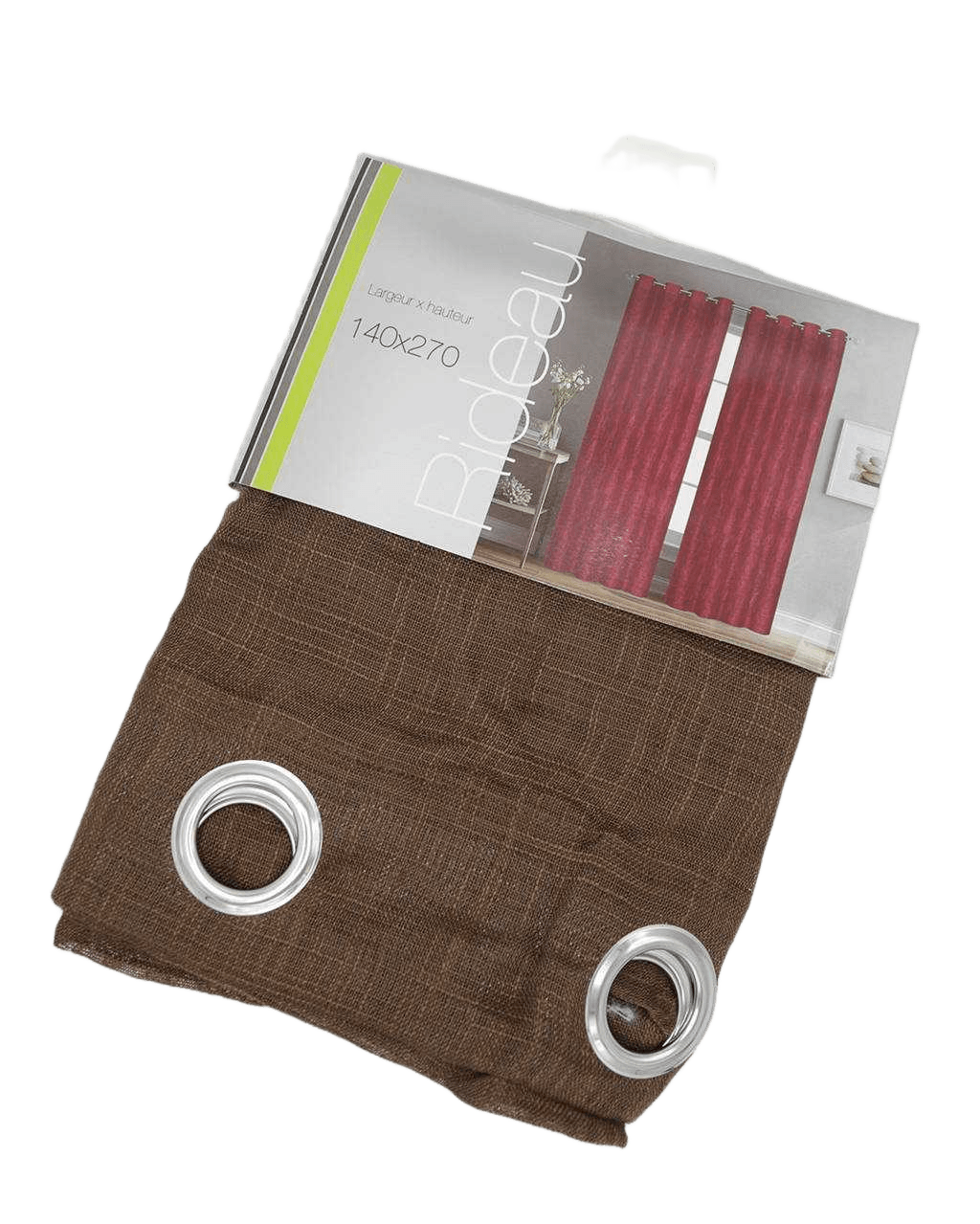Curtain 140*270, Linen8 Rings Silver 130gsm140x270brown