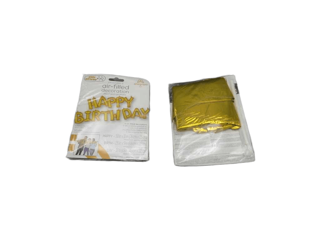 Balloon Supershape "phrase "happy Birthday" Gold" 2 Foil P60, Packed