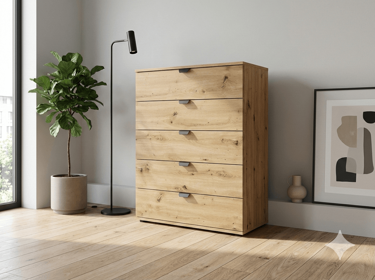 Cabinet 5 Drawers Artisan Oak
