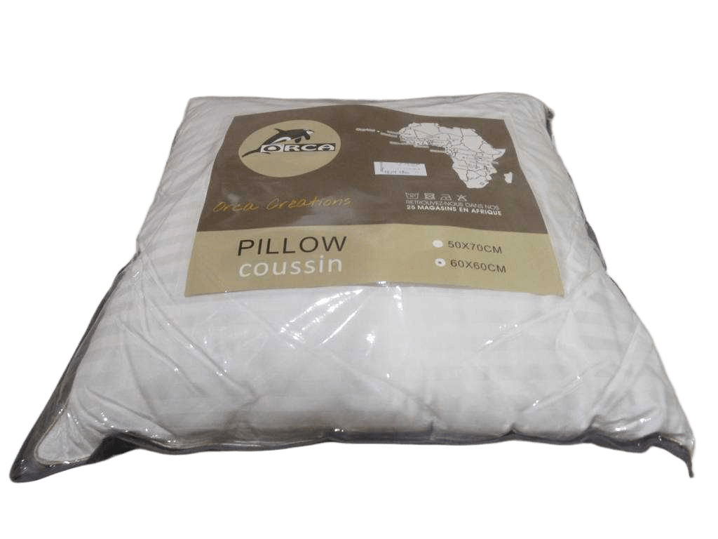Pillow White Jac With Pipping Taupe 60x60 Polyester 3d Hollow Fibre 750gr. 60x60 Cm. 115120gm² 100 Cotton, With Handbag