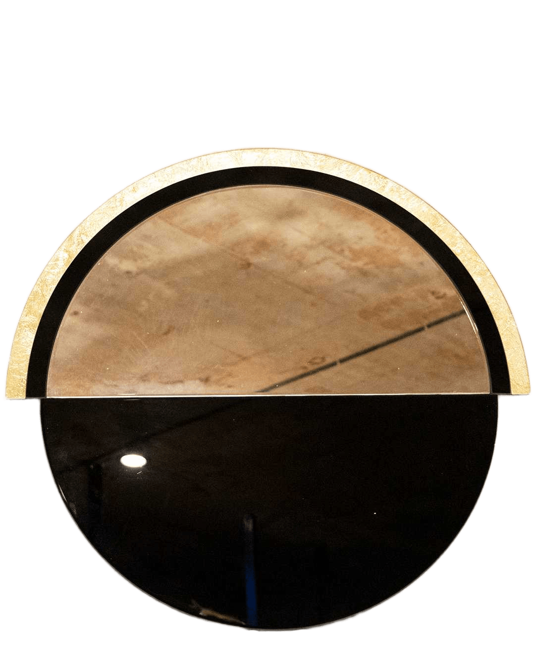 Mirror Round 4mm Gold+black75*80
