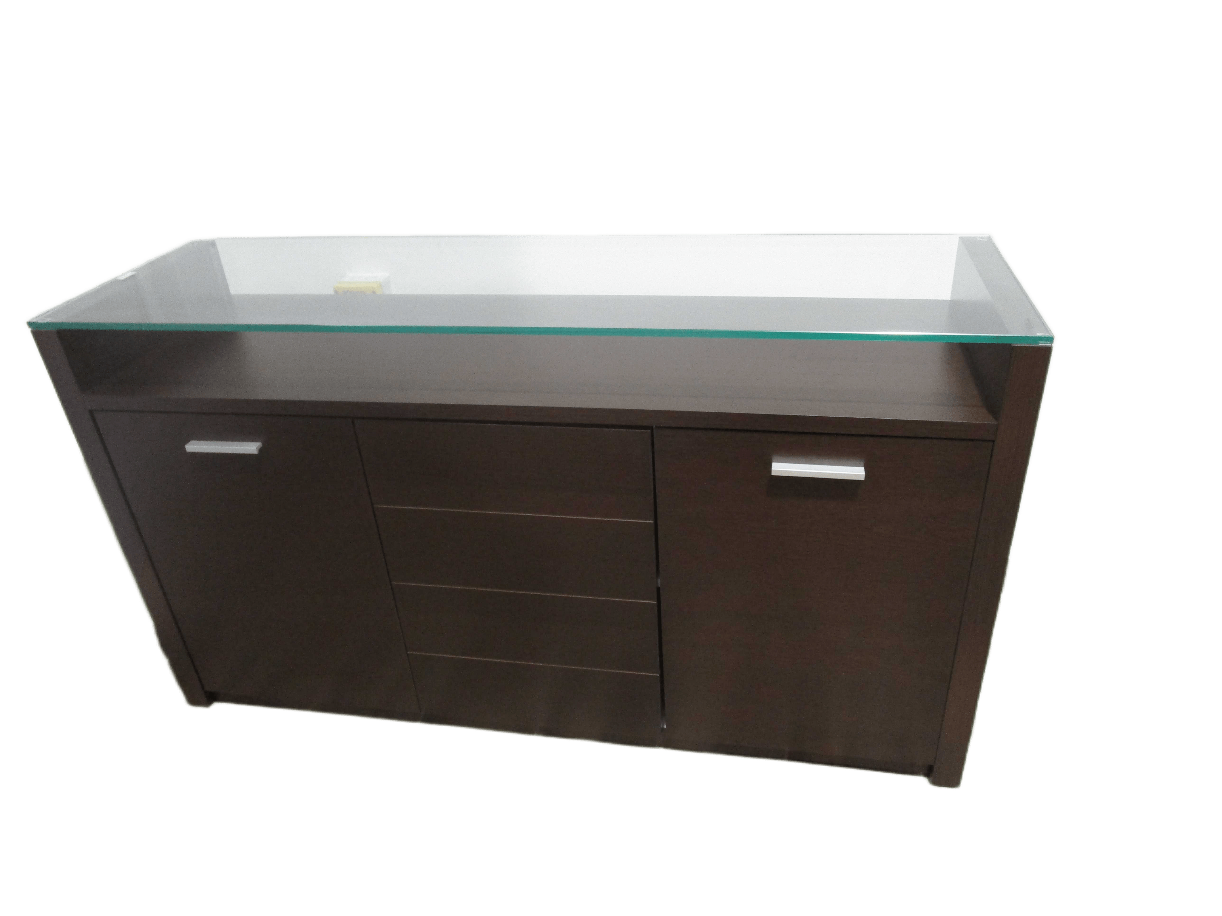 Cabinet 1500x450x830 With Black Glass Clr:burn Beech Ref:ksg-8332bbb (2cl)