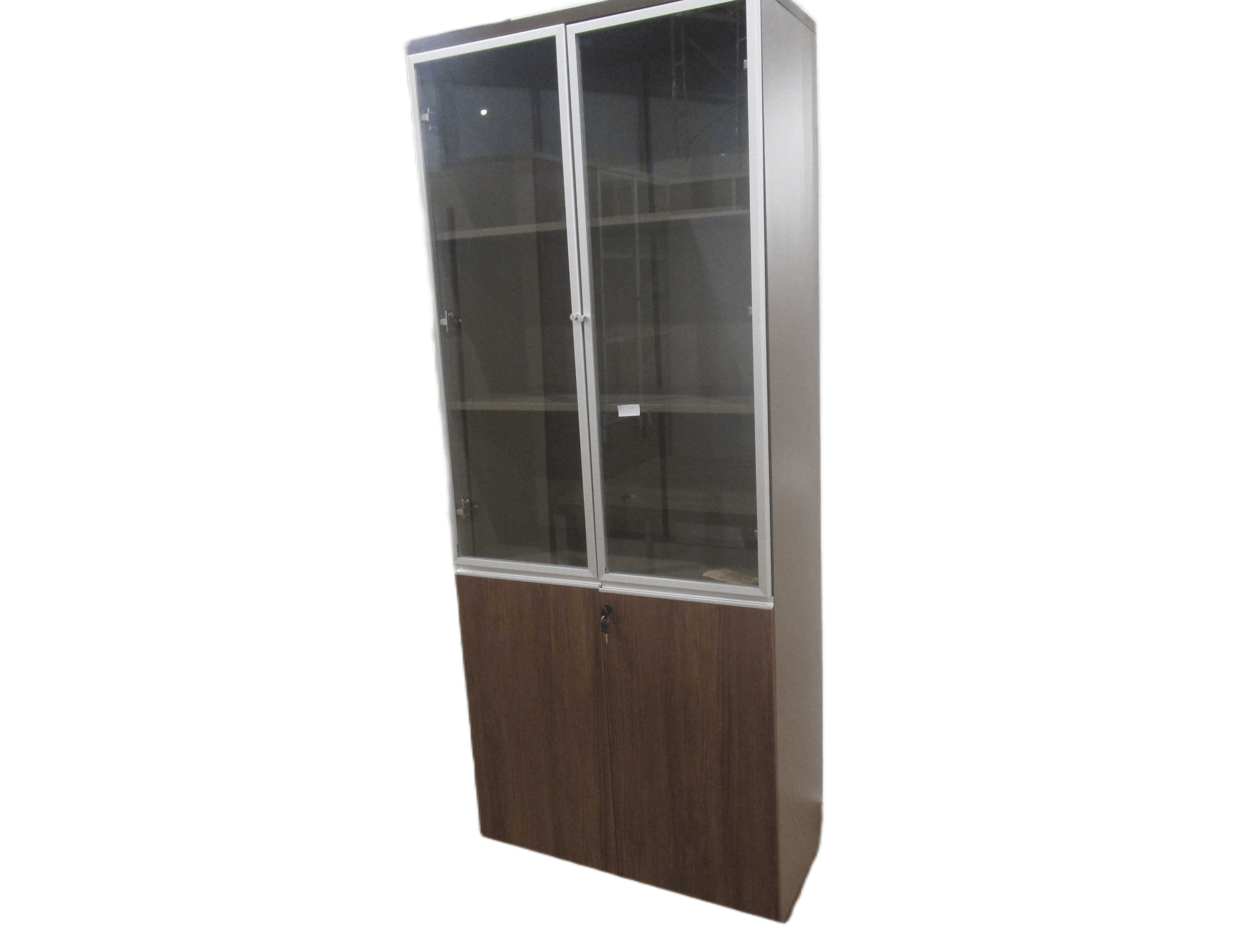 Office File Cabinet 2 Doors 80x40x200 Cm Clr Walnut,grey Ref 59bkb204 /3cl