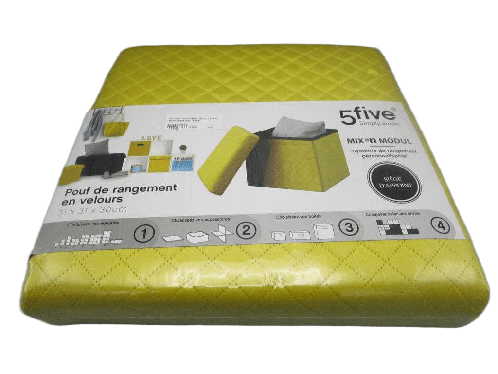 Stool Yellow Folding Velvet 31x31