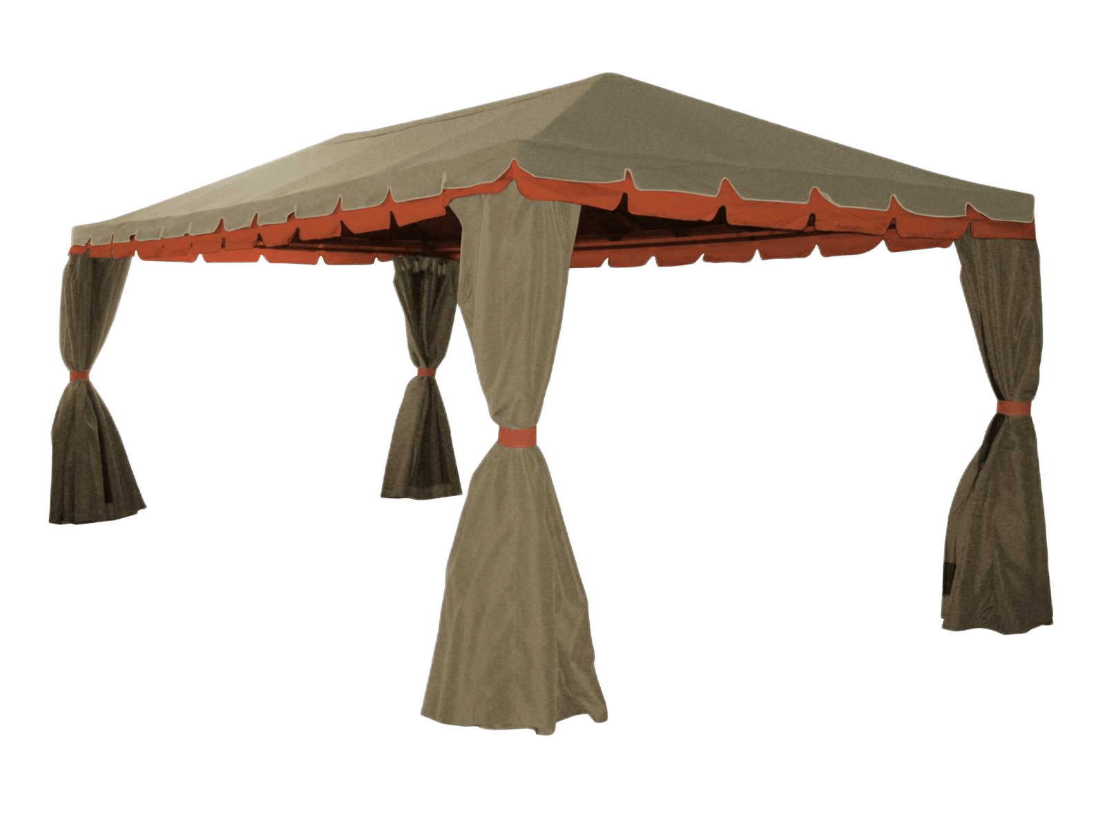 Steel Gazebo 3x6 M Beige, Orange, Beigesteel Tube And Polyester Cover
