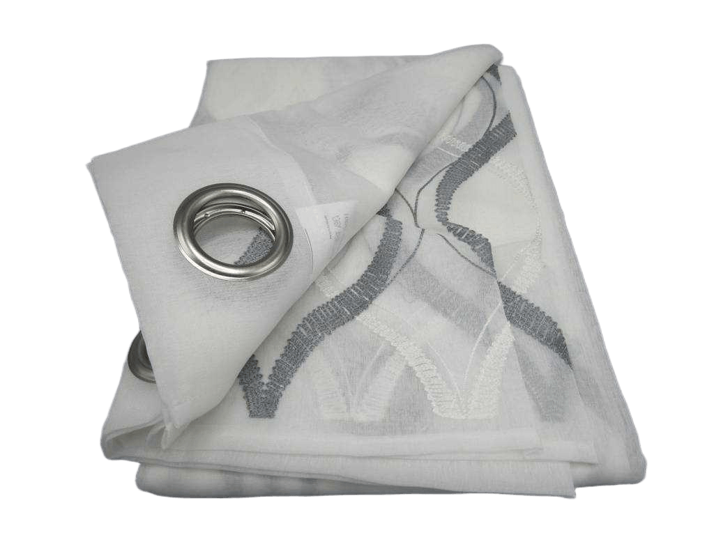 Curtain Voile 140 X 270 Cm - 8 Rings Polyester Embrodery