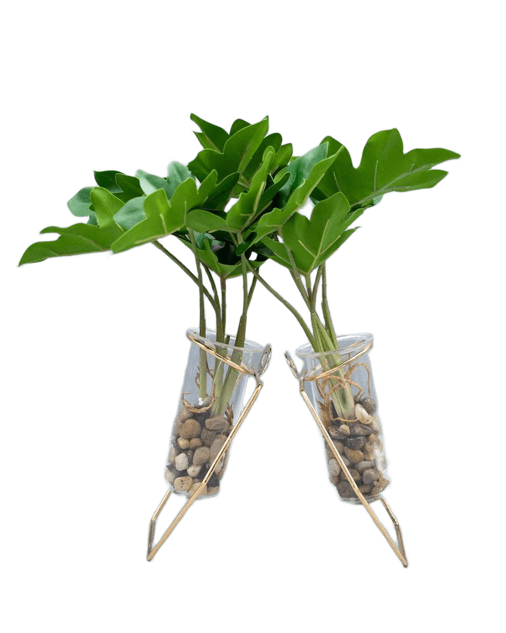 Artificial Flower Philodendron In Glass Bottle With Lcd 35cm