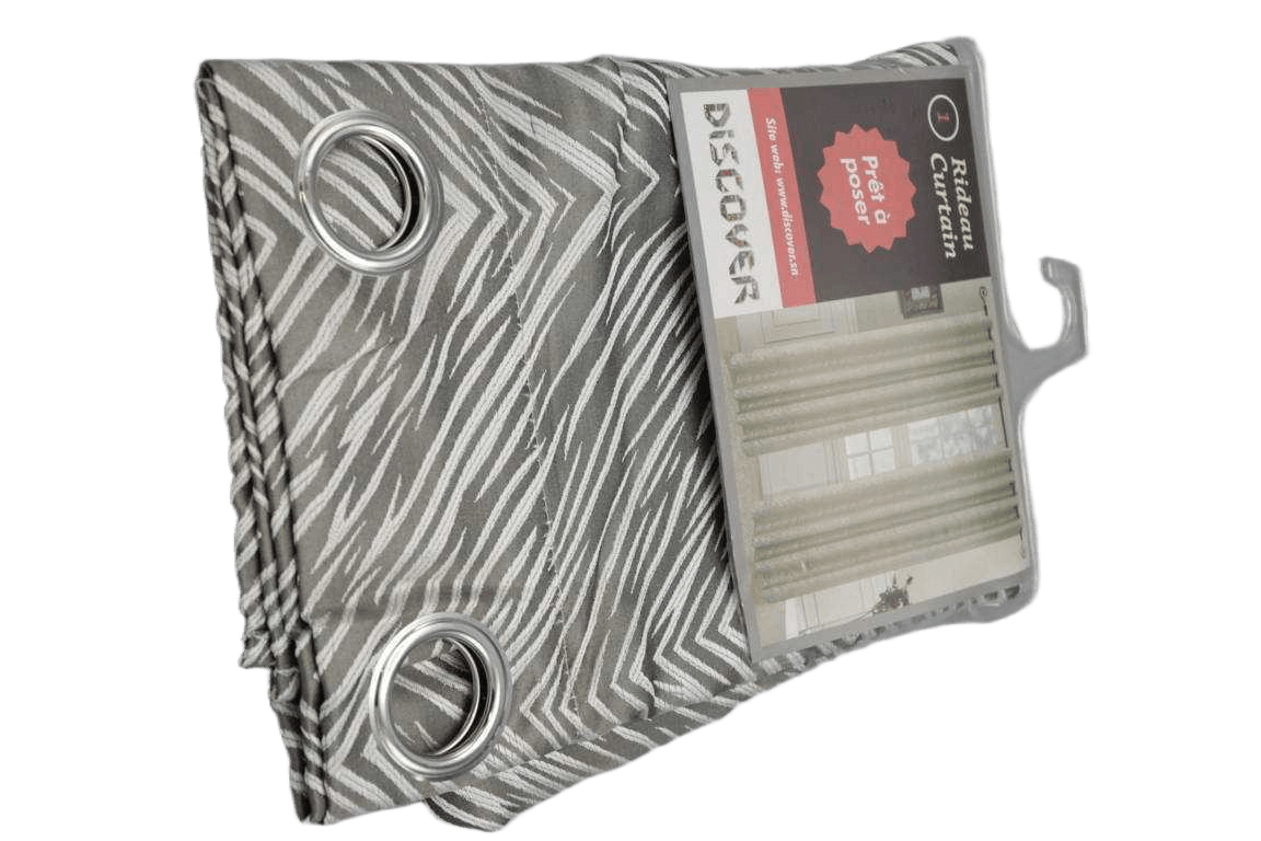 Curtain, 8 Rings Silver 100% Polyester Jacquard Gsm: 150 G Grey 1cl=
