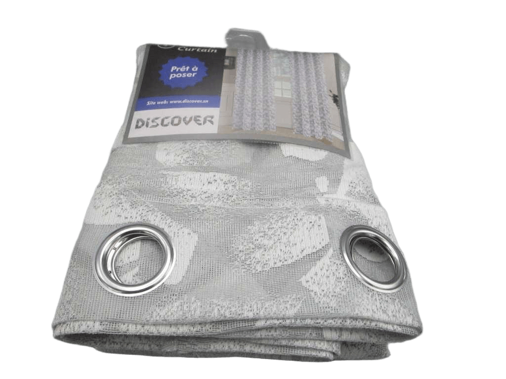 Curtain, 14 Rings Silver 100% Polyester, Gsm: 104g