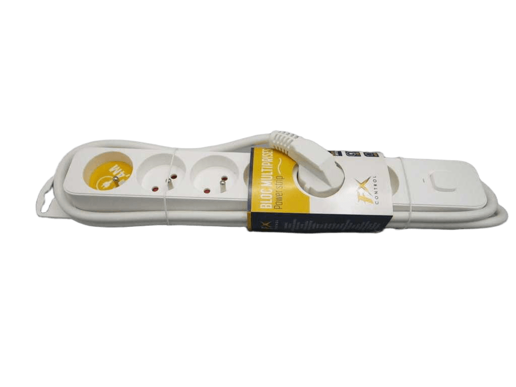 Power Socket 6way 140cm White