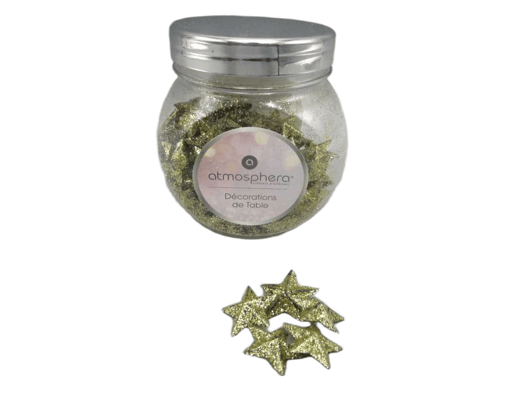 Christmas Stars Glitter Table Acc Jar