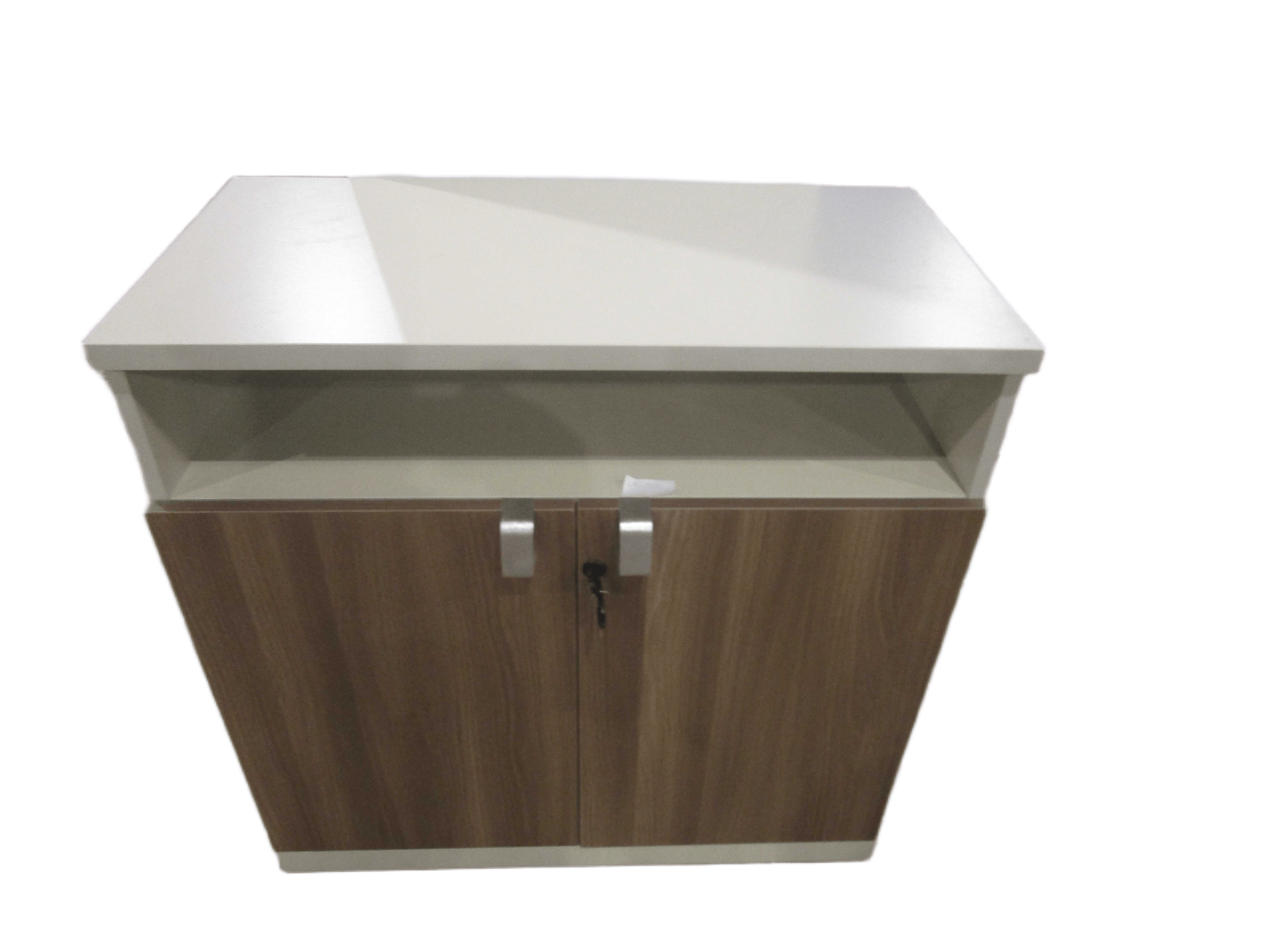 Office Cabinet Low 2 Door 80x40x80 Cm Clr Light Walnut+soft White Ref 24d301 /1cl