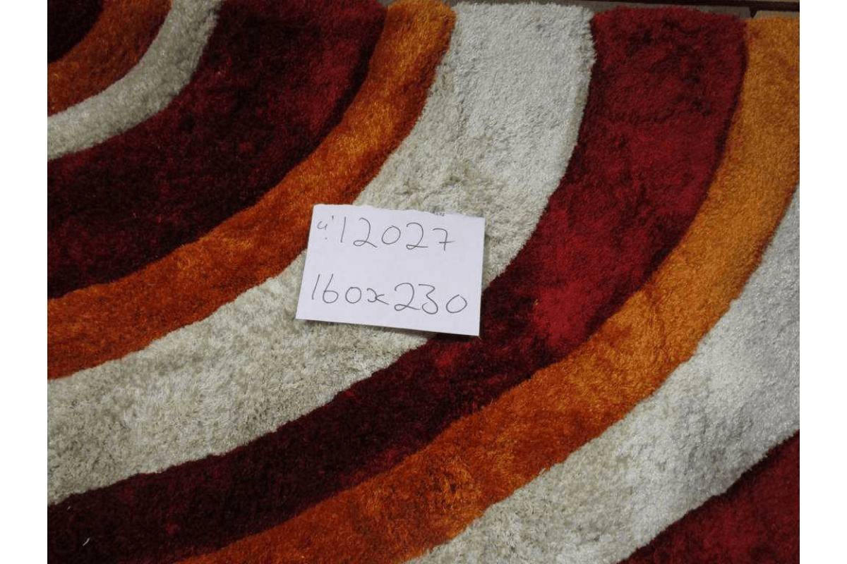 Carpet Polyester Soft & Silk Shaggy 3d Red Yellow Beige