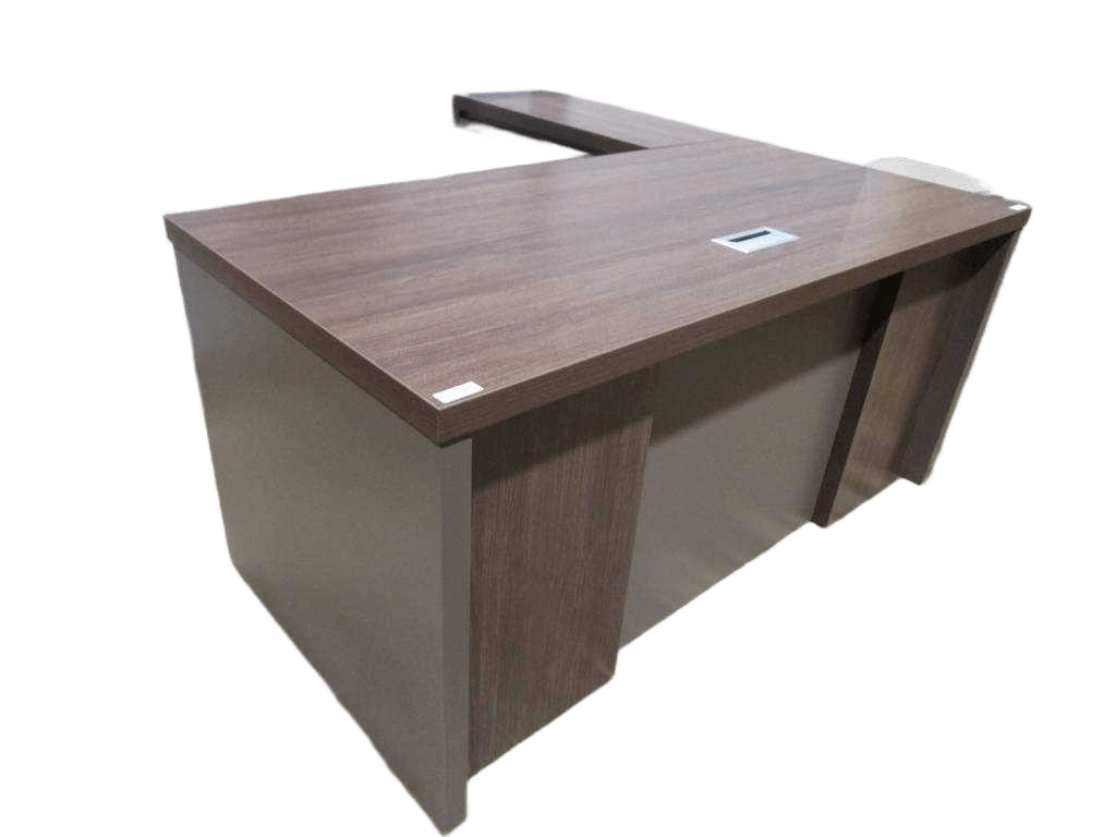 Office Table 160x160x75 Cm Clr Walnut,grey Ref 59mkb142 /3cl