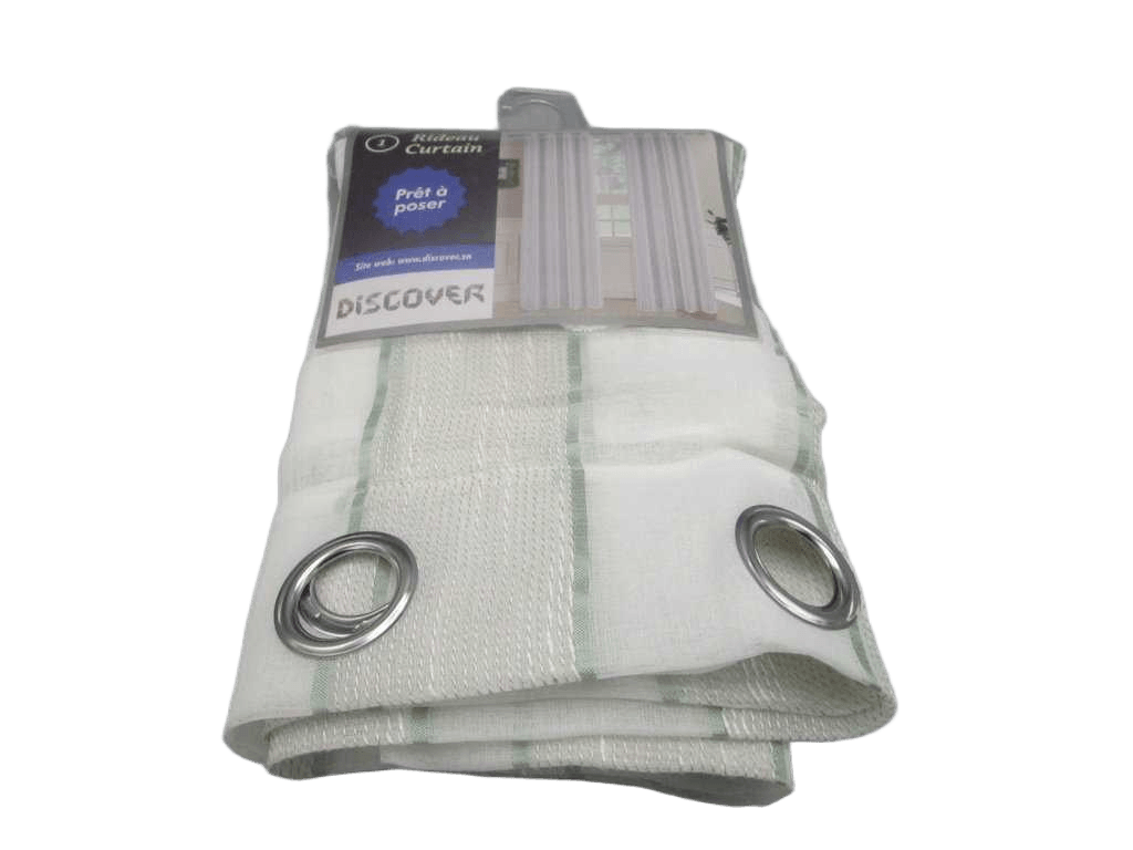 Curtain, 14 Rings Silver 100% Polyester, Gsm: 106g