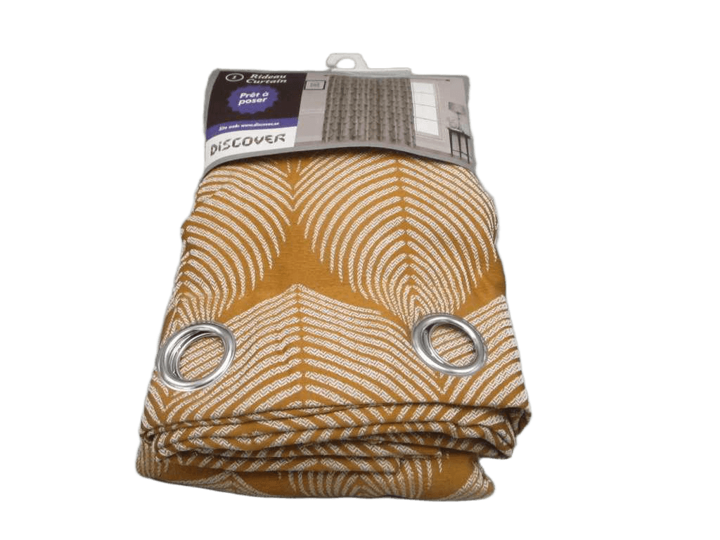 Curtain With 14 Round Rings Silver Brass 100% Polyester 160gsm