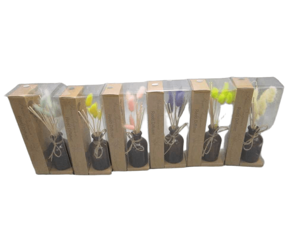 Diffuser 10.5x6.8x24.5brown30ml Aroma Diffuser Glass Bottle Packing: Paper Box+ Pvc 6 Fragrance: Rose,lavender,jasmine, Ocean, Lemon, Lily.