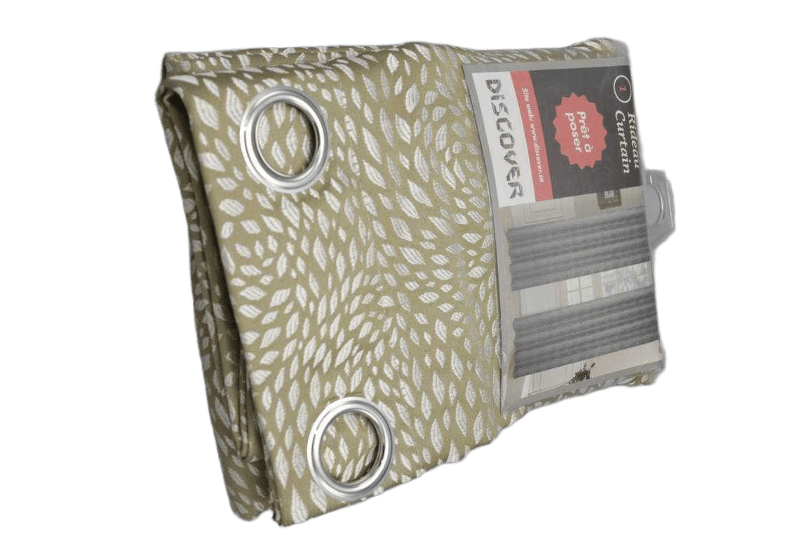 Curtain, 14 Rings Silver 100% Polyester Jacquard Gsm: 150 G Taupe 1cl=