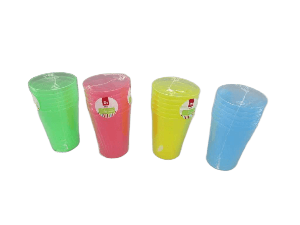 Water Glass 280ml Pp 6pcs 4ass