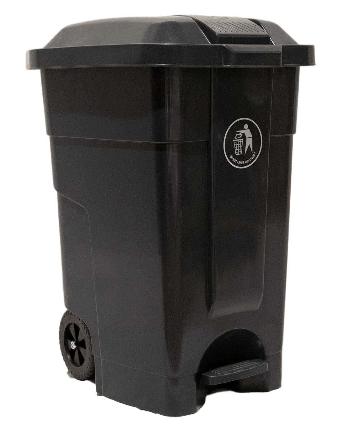 Dustbin Hdpe Plastic 70l With Paddle Blackl51*w55,5*h75cm