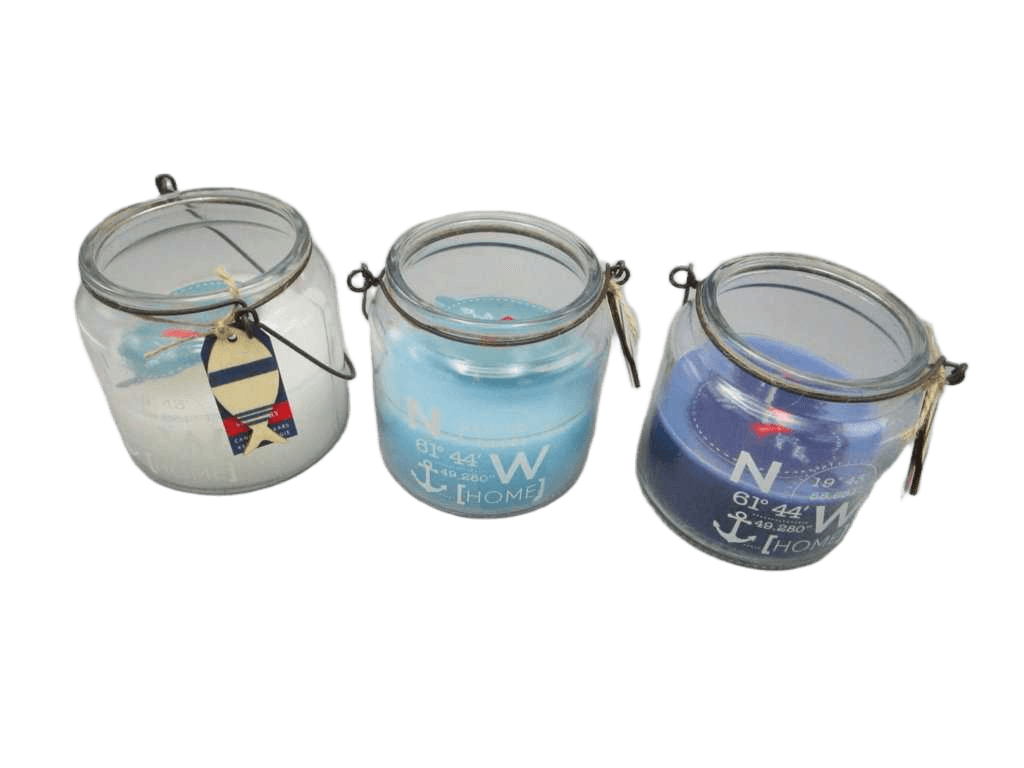 Candle In Glass Jar 3ass Clr