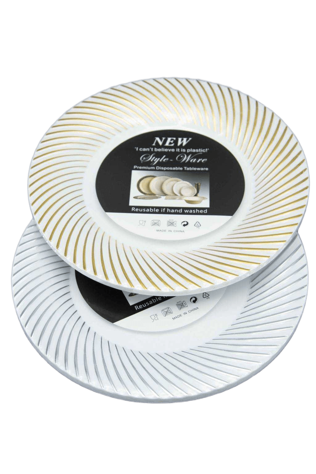 Plate Set Of 6 Pc Plastic L25.5cmgold +cooper Mixed