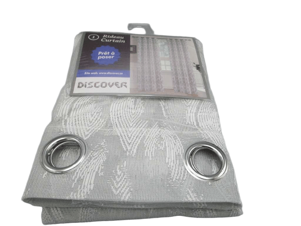 Curtain, 8 Rings Silver 100% Polyester Gsm: 90g