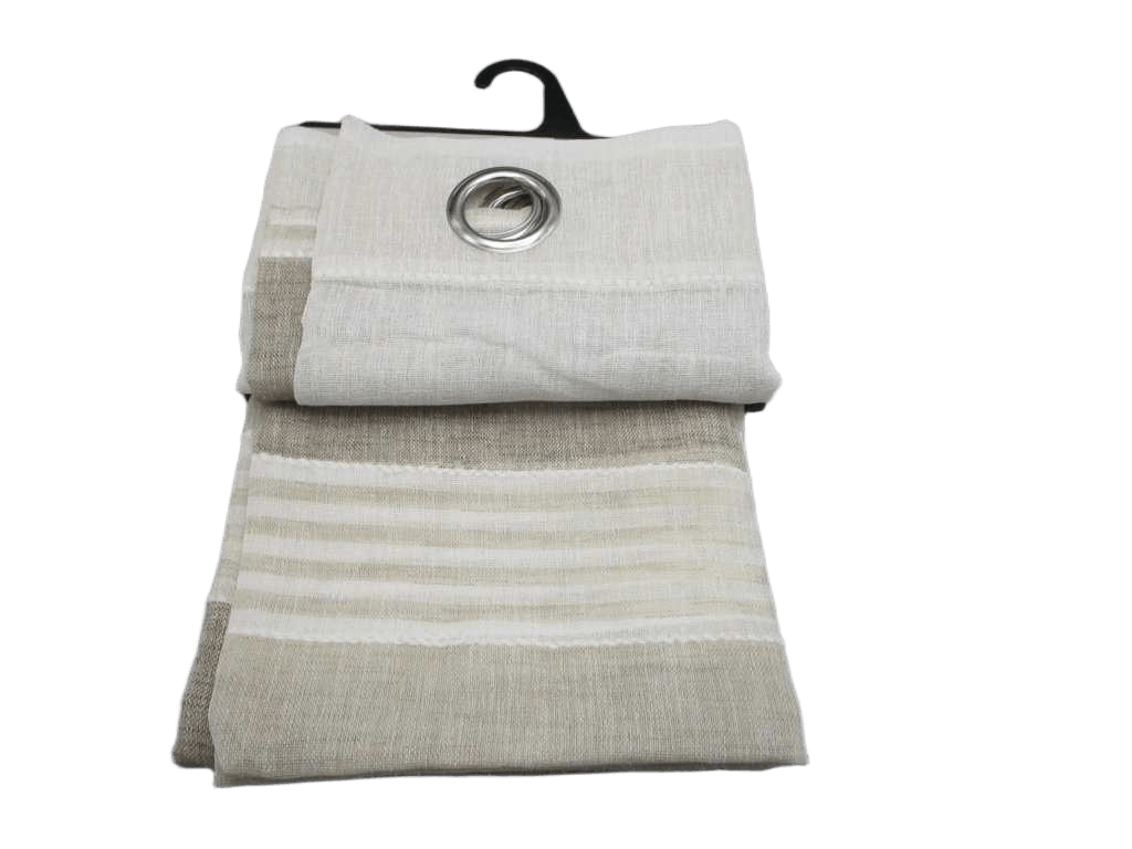 Curtain Yarn Dyed Voile Window Curtain 8 Rings 100% Polyester 130gsm 43x28x25