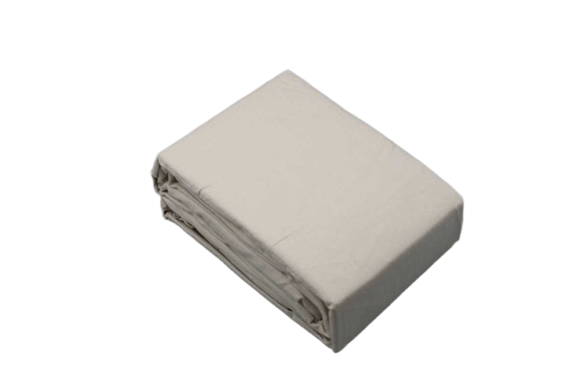 Fitted Sheet Plain 160 X 200 Beige 10ac Percale Soft Touch 100 % Coton
