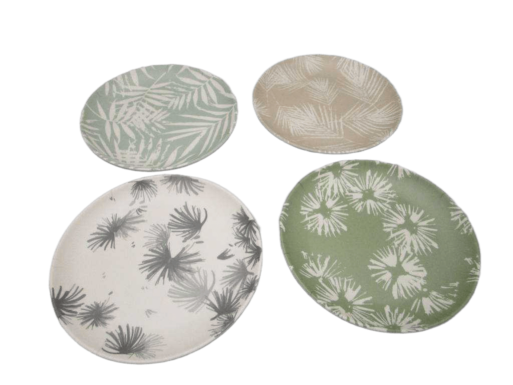 Plate Flat Melamine 20cm 4ass