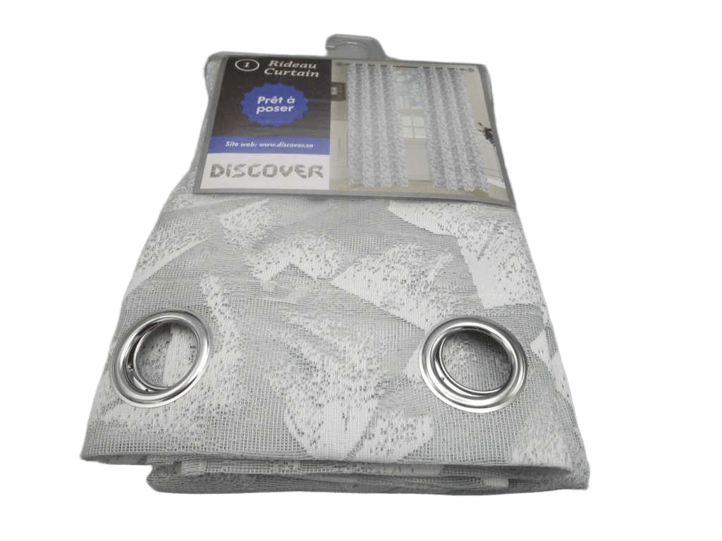 Curtain, 8 Rings Silver 100% Polyester Gsm: 104g