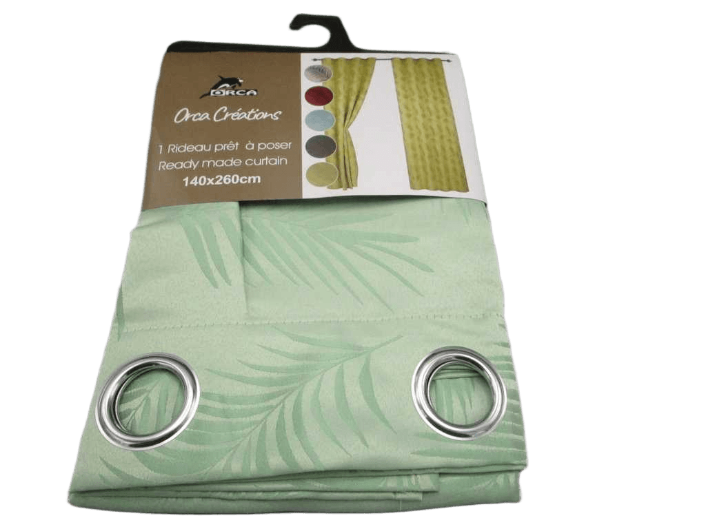 Curtain With 8 Rings Round Teal Matt 100% Polyester Gsm Pvc Packing