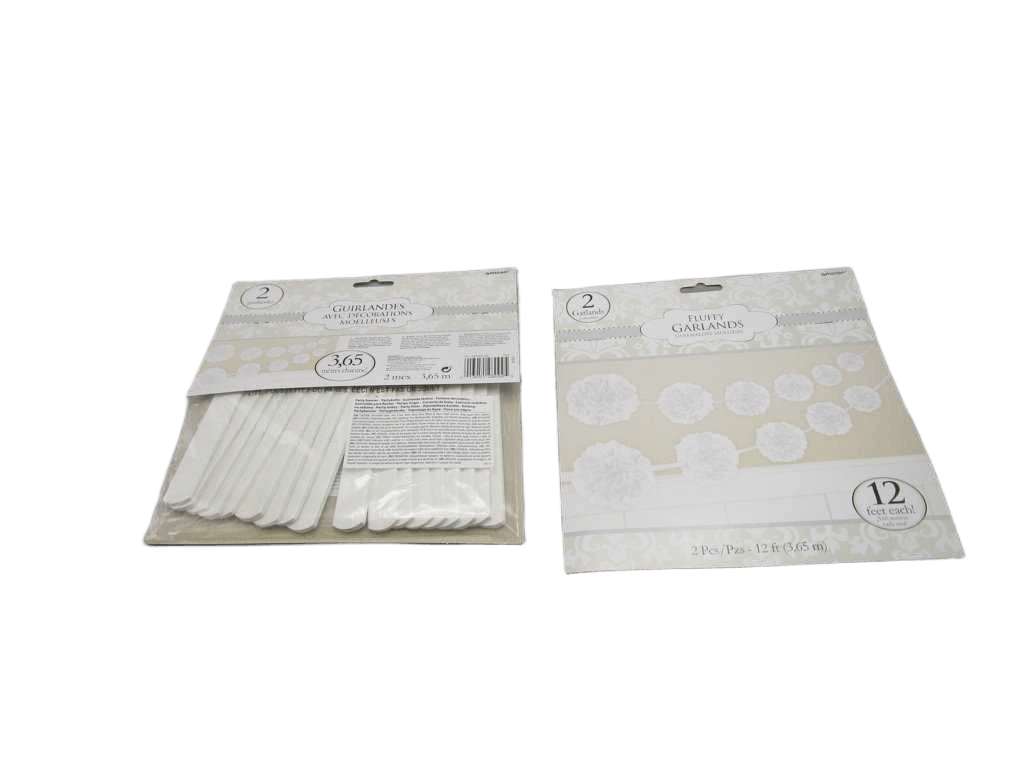 Garlands 2 Fluffy Colourful Wedding White Paper 13.9 X 365 Cm