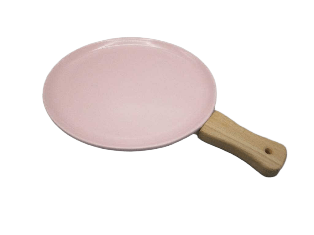 Bowl Pink Aperitif Double Plus Wooden Handle 22 Cm
