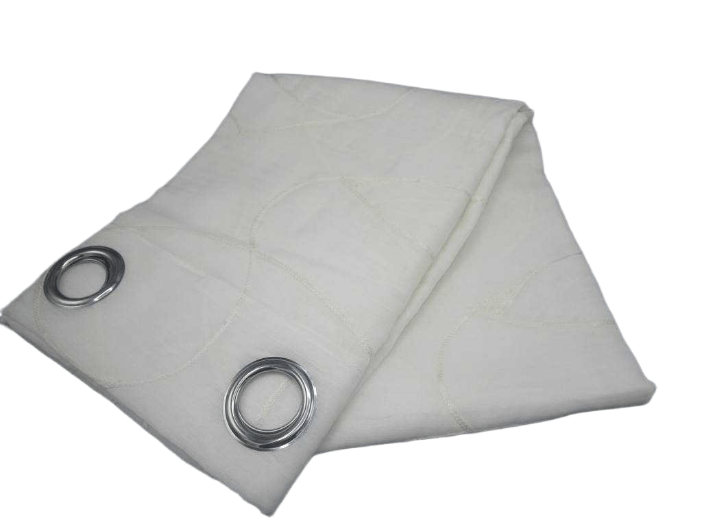 Curtain 140x280 Cm 100% Polyester 8 Ring 85gsm With Packing Hanger Stripe Base Emb High 260cm