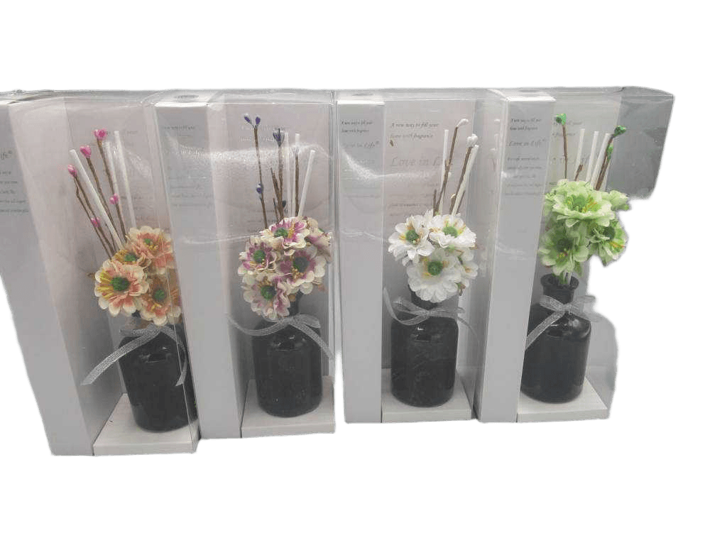 Diffuser Aroma Diffuser, Pvc Packing,30ml, 6 Fragrance: Rose,lavender,lily,jasmine, Occean, Lemon Glass Bottle11x7.5x26.3rose Green White Purple 1cl=