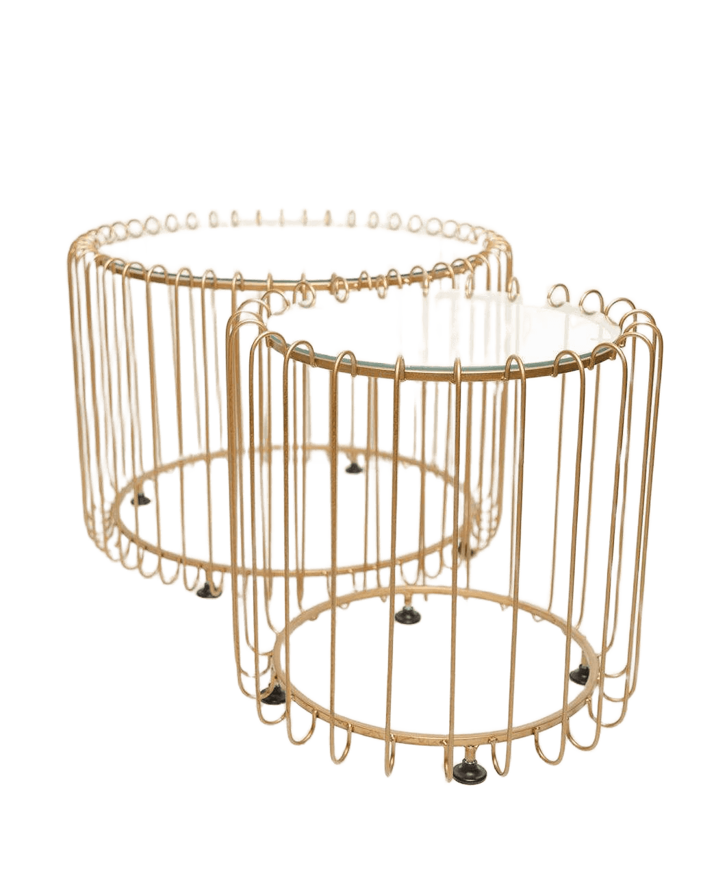 End Table, Set Of 2 Rose Gold